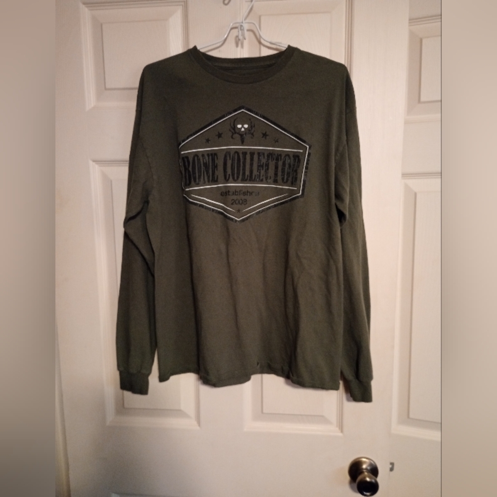 Men's Green Long Sleeve Bone Collector Shirt